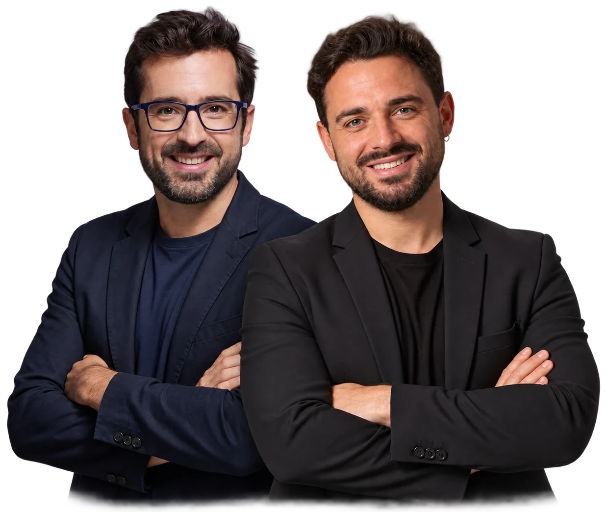 Borja Vilaseca y Marc Martínez, sonrientes y con los brazos cruzados.